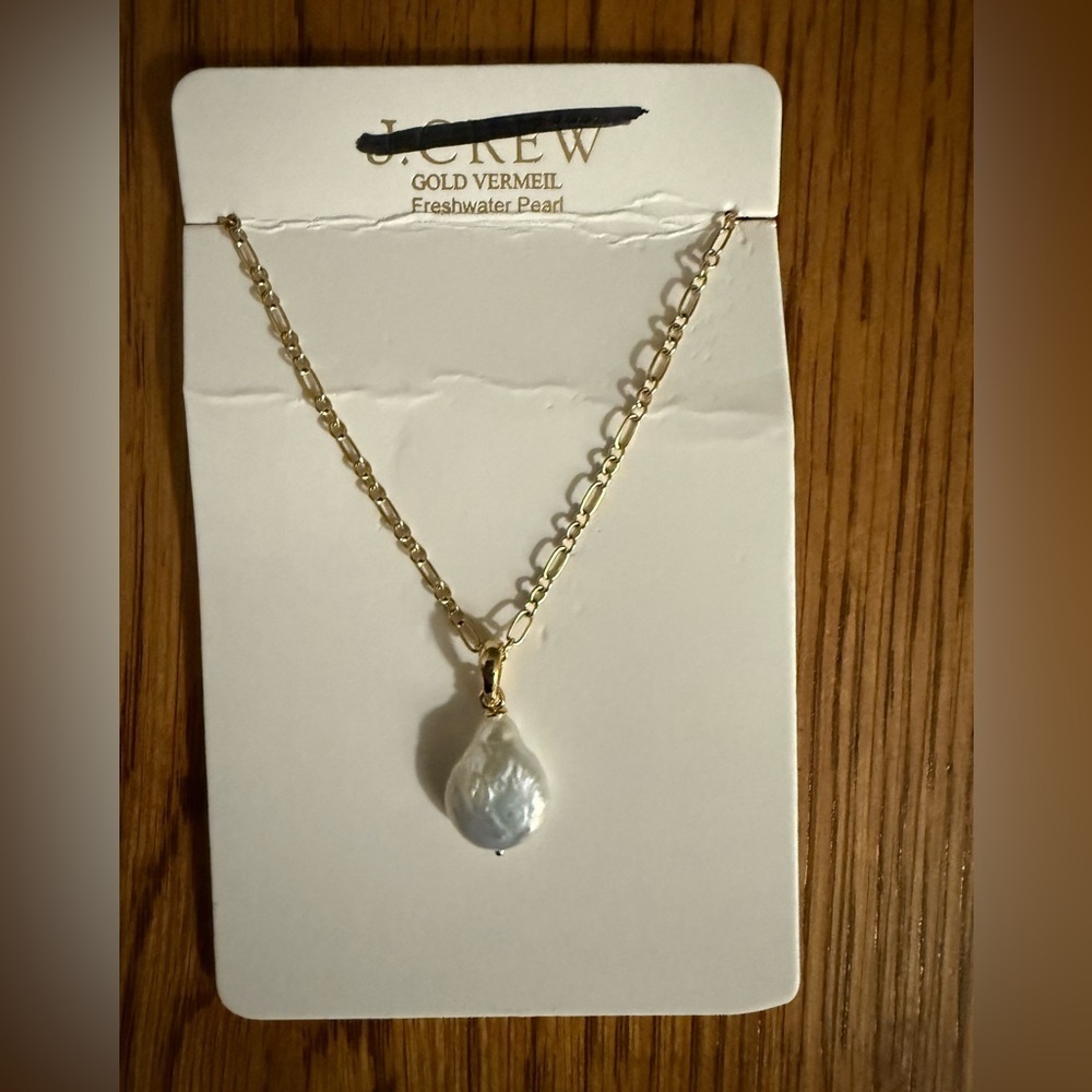 NWT J. Crew Gold vermeil freshwater pearl necklace - Picture 3 of 4